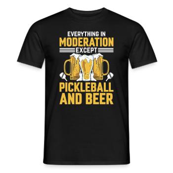 Everything In Moderation Except Pickleball And Bee - Men's T-Shirt - black - Front - AI Model Male 178 light (178cm)