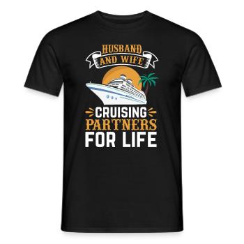 Mari et femme Partenaires de croisière pour la vie I Crui - T-shirt homme - noir - Devant - AI Model Male 178 light (178cm)