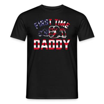 Première fois que papa drapeau américain papa pour être papa P - T-shirt homme - noir - Devant - AI Model Male 178 light (178cm)