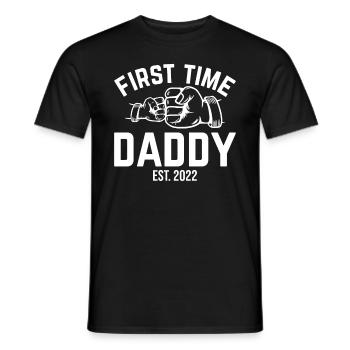Première fois papa est. 2022 papa pour être papa Pater - T-shirt homme - noir - Devant - AI Model Male 178 light (178cm)