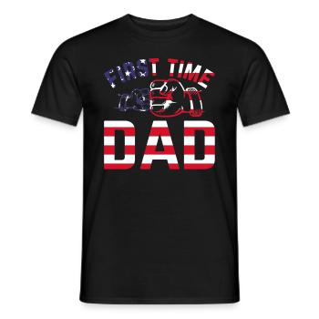 Première fois papa drapeau américain papa pour être papa Pat - T-shirt homme - noir - Devant - AI Model Male 178 light (178cm)