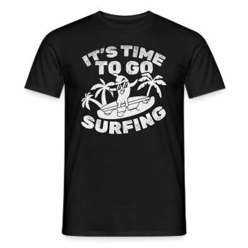 Surfer It's Time To Go Surfing - Men's T-Shirt - black - Front - AI Model Male 178 light (178cm)