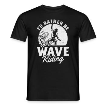 Surfer - I'd Rather Be Wave Riding - Wave Surfing - Men's T-Shirt - black - Front - AI Model Male 178 light (178cm)