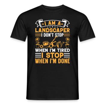 Landscaping Gardener Gardening Plant Garden Landsc - Men's T-Shirt - black - Front - AI Model Male 178 light (178cm)