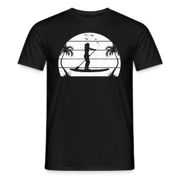 Sports nautiques Sunset SUP Girl - Stand Up Paddleboar - T-shirt homme - noir - Devant - AI Model Male 178 light (178cm)