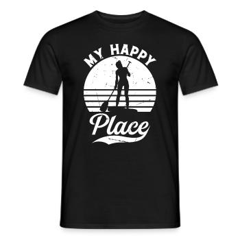SUP Girl My Happy Place - Water Sports Stand Up Pa - Men's T-Shirt - black - Front - AI Model Male 178 light (178cm)