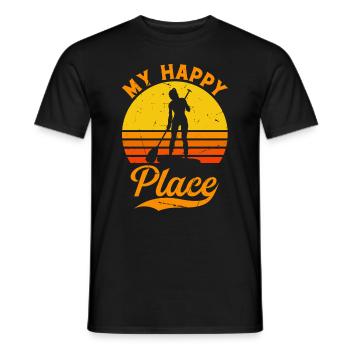 My Happy Place SUP Girl - Water Sports Stand Up Pa - Men's T-Shirt - black - Front - AI Model Male 178 light (178cm)