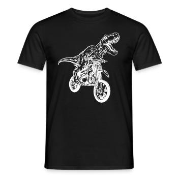 Dirt Bike Dinosaur Dirtbike Dino - Motocross Dinos - Men's T-Shirt - black - Front - AI Model Male 178 light (178cm)
