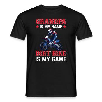 Dirtbike Grandpa Is My Name Dirt Bike Is My Game - - Men's T-Shirt - black - Front - AI Model Male 178 light (178cm)