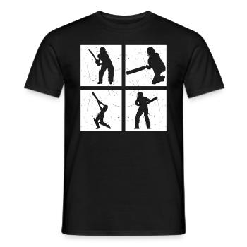Cricket Player Cricket Silhouette Cricketing - Cri - Men's T-Shirt - black - Front - AI Model Male 178 light (178cm)