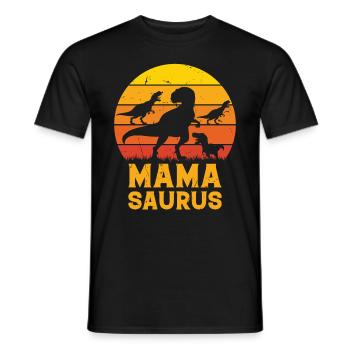 Mamasaurus Mama Dinosaur Family Mama Dino Mamasaur - Men's T-Shirt - black - Front - AI Model Male 178 light (178cm)