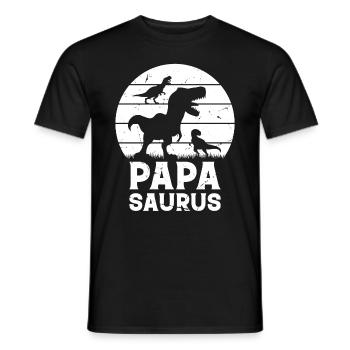 Papasaurus Papa Dinosaure Famille Papa Dino Papa Sau - T-shirt homme - noir - Devant - AI Model Male 178 light (178cm)