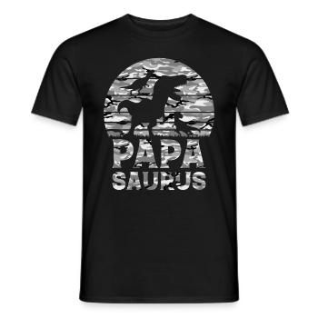 Papa Saurus Papa Dinosaur Camouflage Flag Dino Pap - Men's T-Shirt - black - Front - AI Model Male 178 light (178cm)