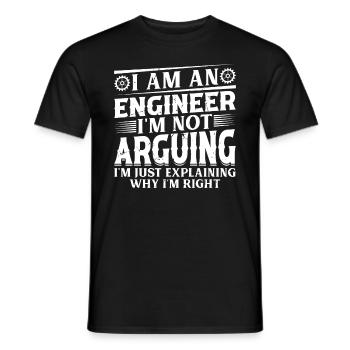 Je suis un ingénieur, je ne discute pas, je ne fais qu’expliquer - T-shirt homme - noir - Devant - AI Model Male 178 light (178cm)