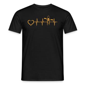 Canoeing Kayak Heartbeat Lake Kayak White Water Ka - Men's T-Shirt - black - Front - AI Model Male 178 light (178cm)