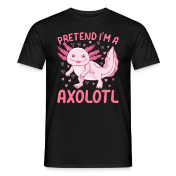 Kawaii Axolotl Lover Je prétends être un Axolotl - T-shirt homme - noir - Devant - AI Model Male 178 light (178cm)