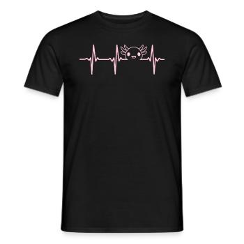Axolotl Lover Kawaii Axolotl Heartbeat Axolotl - Men's T-Shirt - black - Front - AI Model Male 178 light (178cm)