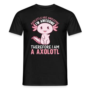 Les axolotls sont géniaux je suis génial donc je suis un - T-shirt homme - noir - Devant - AI Model Male 178 light (178cm)