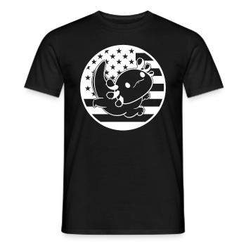 Axolotl American Flag Axolotl US Flag Axolotl - Ka - Männer T-Shirt - Schwarz - Vorne - AI Model Male 178 light (178cm)