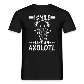 Kawaii Axolotl Lover - Je souris comme un Axolotl - T-shirt homme - noir - Devant - AI Model Male 178 light (178cm)
