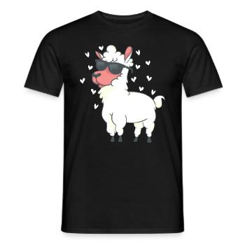 Cœurs de lama Alpaga - Alpaga Animal Llama Farmer - T-shirt homme - noir - Devant - AI Model Male 178 light (178cm)