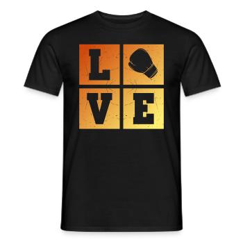 Boxing LOVE - Kickboxing Boxing Martial Arts Boxin - Männer T-Shirt - Schwarz - Vorne - AI Model Male 178 light (178cm)