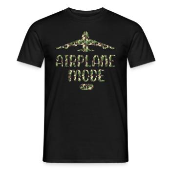 Airplane Mode On Passenger Plane Airport Pilot Pla - Men's T-Shirt - black - Front - AI Model Male 178 light (178cm)