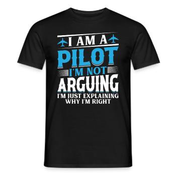 I'm a Pilot I'm not Arguing - Aircraft Airplane Fu - Männer T-Shirt - Schwarz - Vorne - AI Model Male 178 light (178cm)