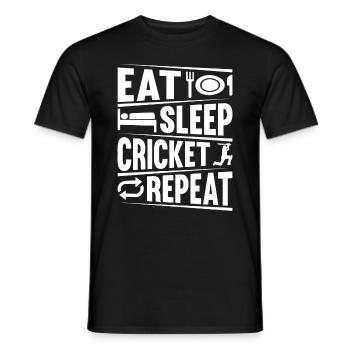 Cricket Jouer au cricket Joueur de cricket - Eat Sleep Cric - T-shirt homme - noir - Devant - AI Model Male 178 light (178cm)