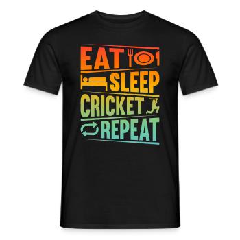 Cricket Player - Eat Sleep Cricket Repeat - Männer T-Shirt - Schwarz - Vorne - AI Model Male 178 light (178cm)