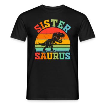Sœur Sistersaurus Sœur Dinosaure Sœur Saurus Sœur - T-shirt homme - noir - Devant - AI Model Male 178 light (178cm)