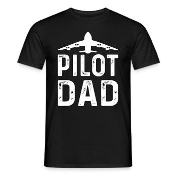 Pilot Dad - Airport Plane Pilot Airplane Pilot Dad - Men's T-Shirt - black - Front - AI Model Male 178 light (178cm)