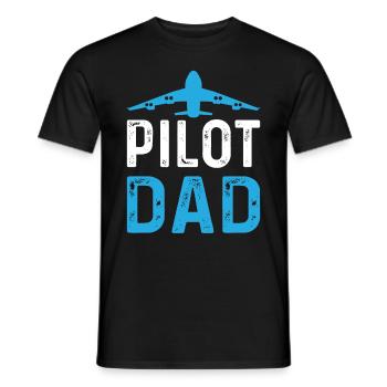 Pilote Daddy Aéroport Avion Pilote Pilote d’avion Papa - T-shirt homme - noir - Devant - AI Model Male 178 light (178cm)