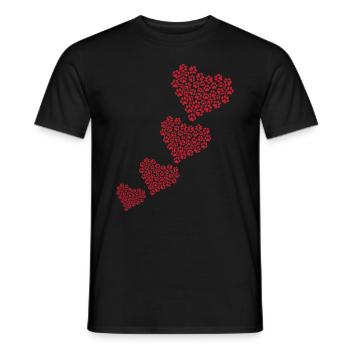 Dog Paw Hearts Dog Lover Dog Owner - Baby Dog Paws - Men's T-Shirt - black - Front - AI Model Male 178 light (178cm)
