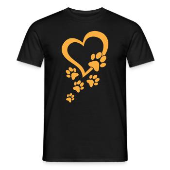 Dog Paw Heart Baby Dog Paws Heart - Dog Paw - Men's T-Shirt - black - Front - AI Model Male 178 light (178cm)