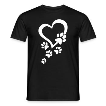 Dog Paw Heart Baby Dogs - Dog Paws Hearts Dog Paw - Men's T-Shirt - black - Front - AI Model Male 178 light (178cm)