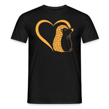 Hedgehog Heart Baby Hedgehog - Cute Hedgehog - Men's T-Shirt - black - Front - AI Model Male 178 light (178cm)