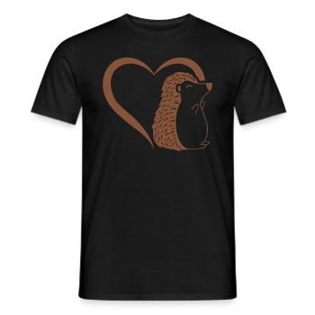 Hérisson mignon coeur bébé hérisson - Hérisson mignon - T-shirt homme - noir - Devant - AI Model Male 178 light (178cm)