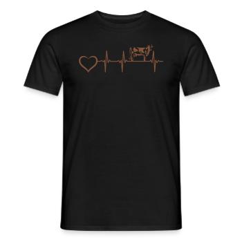 Cow Heart Line Art Cow Heartbeat Heart - Milk Cow - Männer T-Shirt - Schwarz - Vorne - AI Model Male 178 light (178cm)