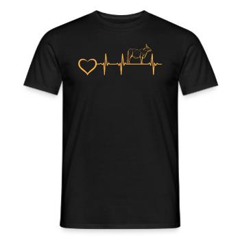 Cow Heartbeat Line Art Cow Heart - Milk Cow Heartb - Männer T-Shirt - Schwarz - Vorne - AI Model Male 178 light (178cm)