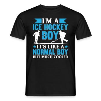 Ice Hockey Kids Playing Ice Hockey Boy - Ice Hocke - T-shirt homme - noir - Devant - AI Model Male 178 light (178cm)