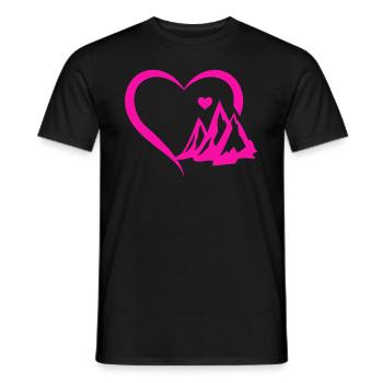 Escalade Randonnée en montagne - Mountain Heart - T-shirt homme - noir - Devant - AI Model Male 178 light (178cm)