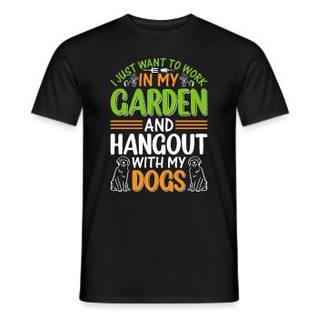 Dog Lover Plant Gardener Jardin Jardinage - Dog Ow - T-shirt homme - noir - Devant - AI Model Male 178 light (178cm)