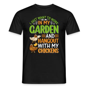 Jardinage de poulet jardinier de jardin drôle de poulet lo - T-shirt homme - noir - Devant - AI Model Male 178 light (178cm)