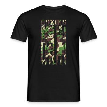 Camouflage Boxe Amérique Flag Arts Martiaux Boxe - T-shirt homme - noir - Devant - AI Model Male 178 light (178cm)