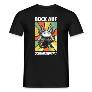 Bock Auf Schwanzlurch - Querzahnmolch Axolotl - Männer T-Shirt - Schwarz - Vorne - AI Model Male 178 light (178cm)