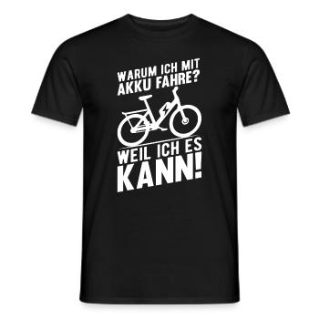 E-Bike Vélo de montagne électrique Vélo de montagne électrique Vélo électrique - T-shirt homme - noir - Devant - AI Model Male 178 light (178cm)