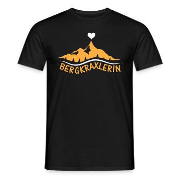 BERGKRAXLERIN - Trekking Alpenherz Berge Herz Alpe - Männer T-Shirt - Schwarz - Vorne - AI Model Male 178 light (178cm)