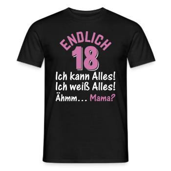 18 Jahre Volljährig 18. Geburtstag - Endlich 18 Ic - Männer T-Shirt - Schwarz - Vorne - AI Model Male 178 light (178cm)
