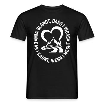 Bayerische Alpen Trekking Bavarian Berg Herz Outdo - Männer T-Shirt - Schwarz - Vorne - AI Model Male 178 light (178cm)